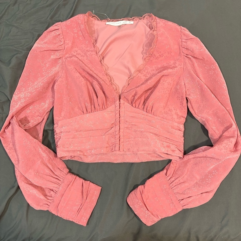 Altar’d State Pink Lace Corset Top